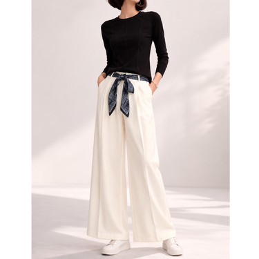 WIDE LEG PANT - Cream