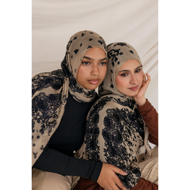 Printed Modal Lawn Hijab -Chantilly Lace