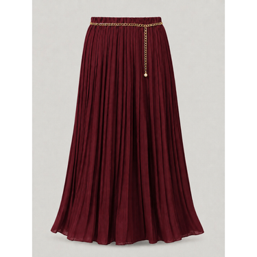 MAROON Pleated Skirt