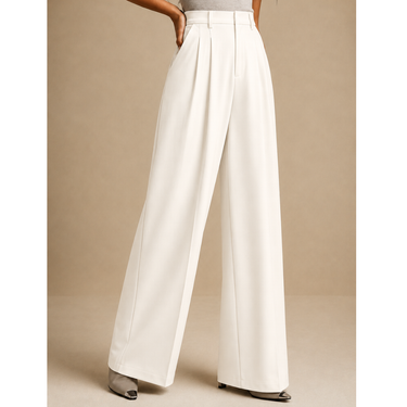 IVORY High-Waist Korean Pant with Wide Baggy Fit
