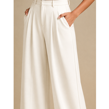 IVORY High-Waist Korean Pant with Wide Baggy Fit