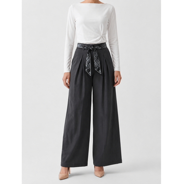WIDE LEG PANT - Grey