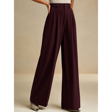 WINE High-Waist Korean Pant with Wide Baggy Fit