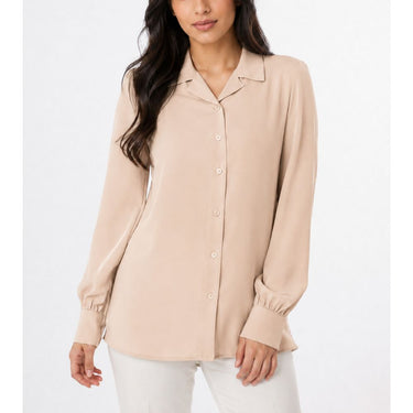 Sand Grace Modest Button-Down Shirt