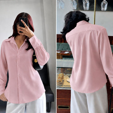 Rose Mist Modest Button-Down Shirt