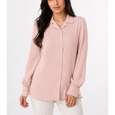 Rose Mist Modest Button-Down Shirt