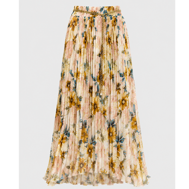 Ivory Rose Pleated Skirt