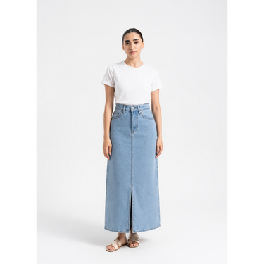 Ice Blue Denim Skirt