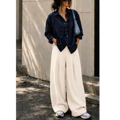 High-Waist Korean Pant with Wide Baggy Fit