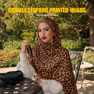Crinkle Leopard Printed Hijab