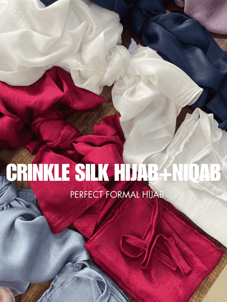 Crinkle Silk Hijab Niqab Set