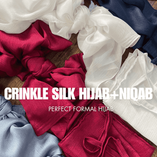 Crinkle Silk Hijab Niqab Set