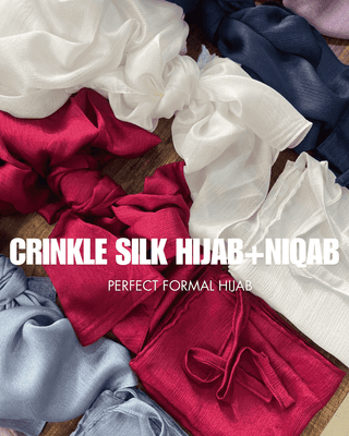 Crinkle Silk Hijab Niqab Set