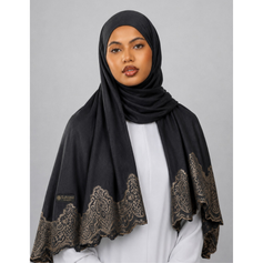 Noir Gold Paisley Hijab