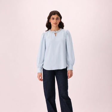 Pearl Bloom Blouse – Sky