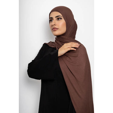 Premium Bamboo Jersey Hijab - Chocolate