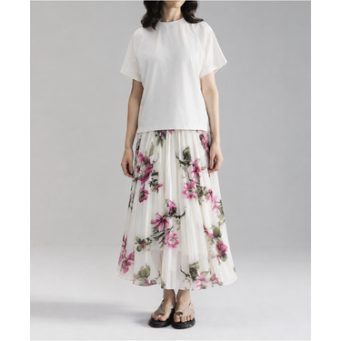 White Garden PLEATED SKIRT