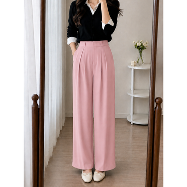 BABYPINK High-Waist Korean Pant with Wide Baggy Fit