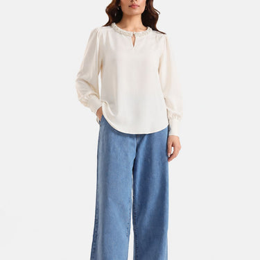 Pearl Bloom Blouse – Ivory