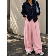 BABYPINK High-Waist Korean Pant with Wide Baggy Fit
