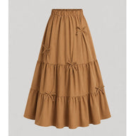 DREAMY BOW - 3 TIERED PINK FAIRY SKIRT CARAMEL LATTE