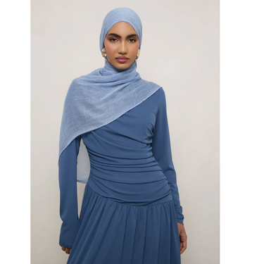 Modal Crinkle Hijab - Sky