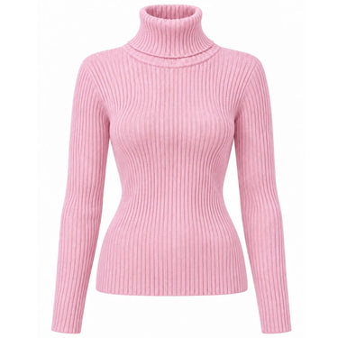 Ribbed Turtleneck Sweater - Soft Pink