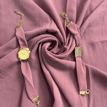 Hijab, Watch & Bracelet Matching Set -Lilac