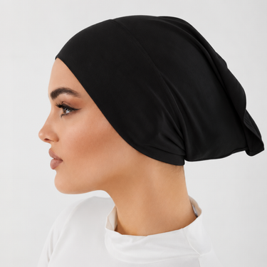 Bamboo Jersey Hijab Cap-Black