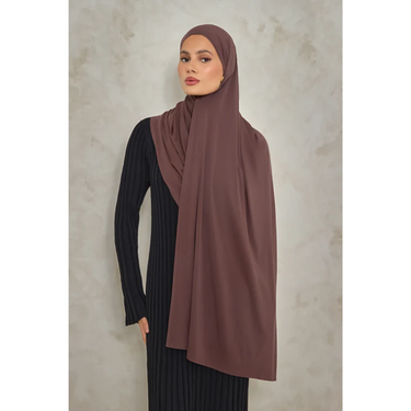 Premium Bamboo Jersey Hijab - COFFE