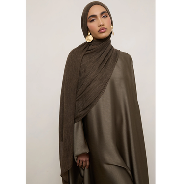 Modal Crinkle Hijab- Wallnut