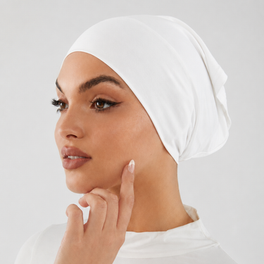 Bamboo Jersey Hijab Cap-White