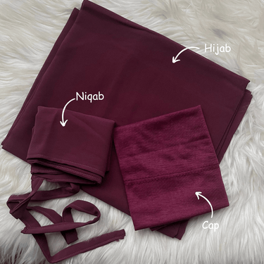 Hijab Niqab & Cap Set - Lavender Dream