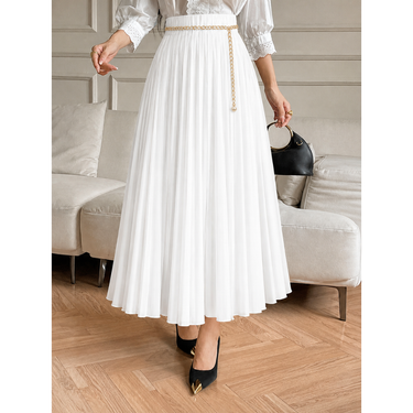 White Pleated Skirt