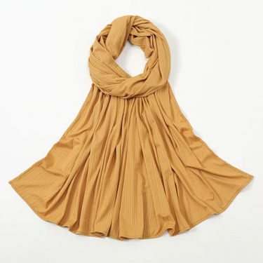 Ribbed Jersey Hijabs- Mustard