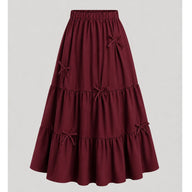 DREAMY BOW - 3 TIERED PINK FAIRY SKIRT MAROON