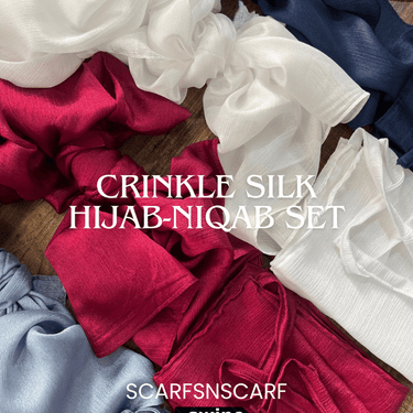 Crinkle Silk Hijab Niqab Set