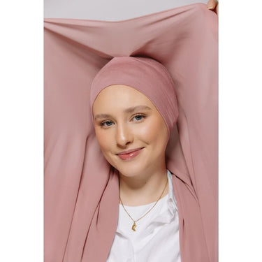 Instant Georgette Hijab with Inner Cap & Magnetic Closure - Petal Pink