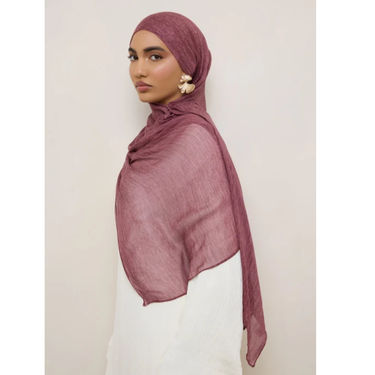 Modal Crinkle Hijab - Soft Rosewood