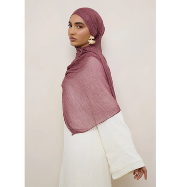 Modal Crinkle Hijab - Soft Rosewood