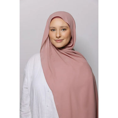 Instant Georgette Hijab with Inner Cap & Magnetic Closure - Petal Pink