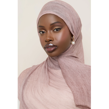 Modal Crinkle Hijab - Nude Mauve