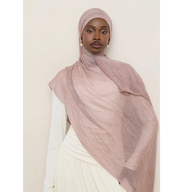 Modal Crinkle Hijab - Nude Mauve
