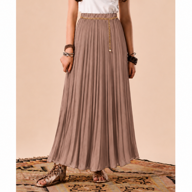 Coffe Pleated Skirt