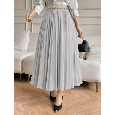SILVER Pleated Skirt