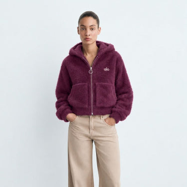 Plush Wool-Blend Zip Hoodie