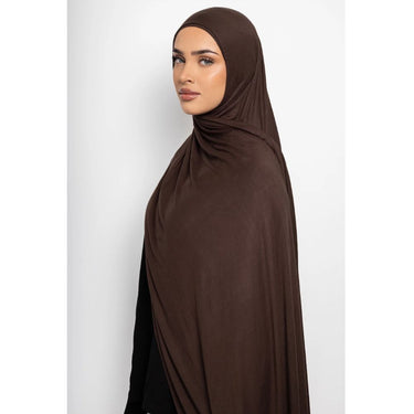 Premium Bamboo Jersey Hijab - Espresso Brown