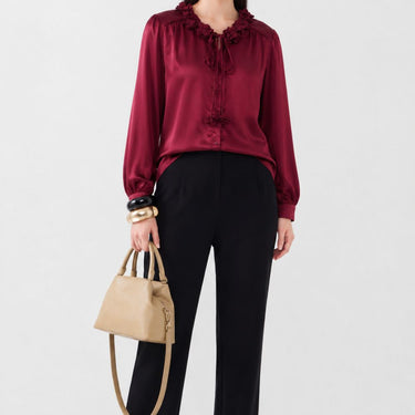 Bordeaux Bloom Satin Top