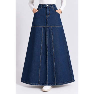 ACID BLUE FLARED DENIM SKIRT