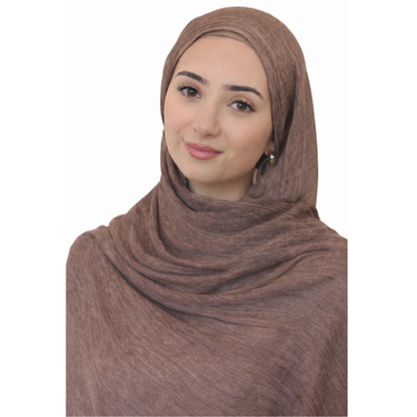 Modal Crinkle Hijab - Brown